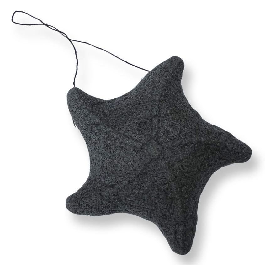 Konjac Sponge/Sunscreen Remover with Activated Bamboo Charcoal Starfish-shaped